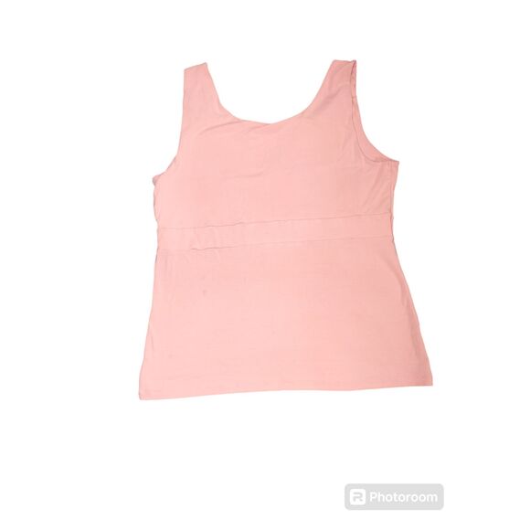 Talbots Womens Sleeveless Tank Top M Pink Surplice Neck Rayon Stretch Casual Wor - Picture 3 of 6